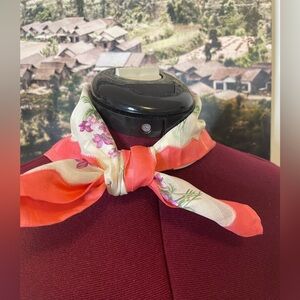 YSL Floral Scarf - Orange and White